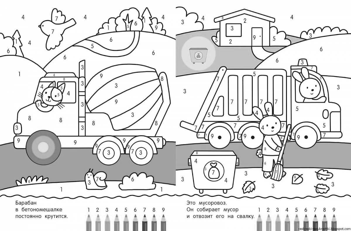 Coloring page fascinating truck number