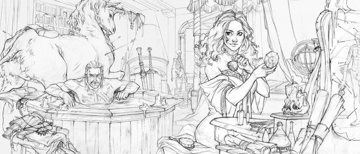 Завораживающая раскраска «ведьмак» по номерам