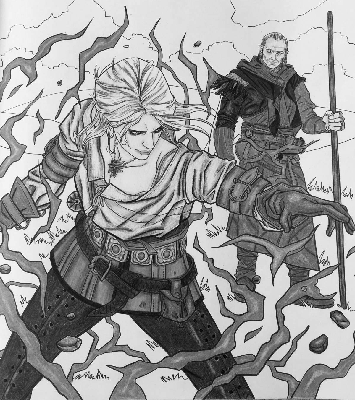 Потрясающая раскраска «ведьмак» по номерам