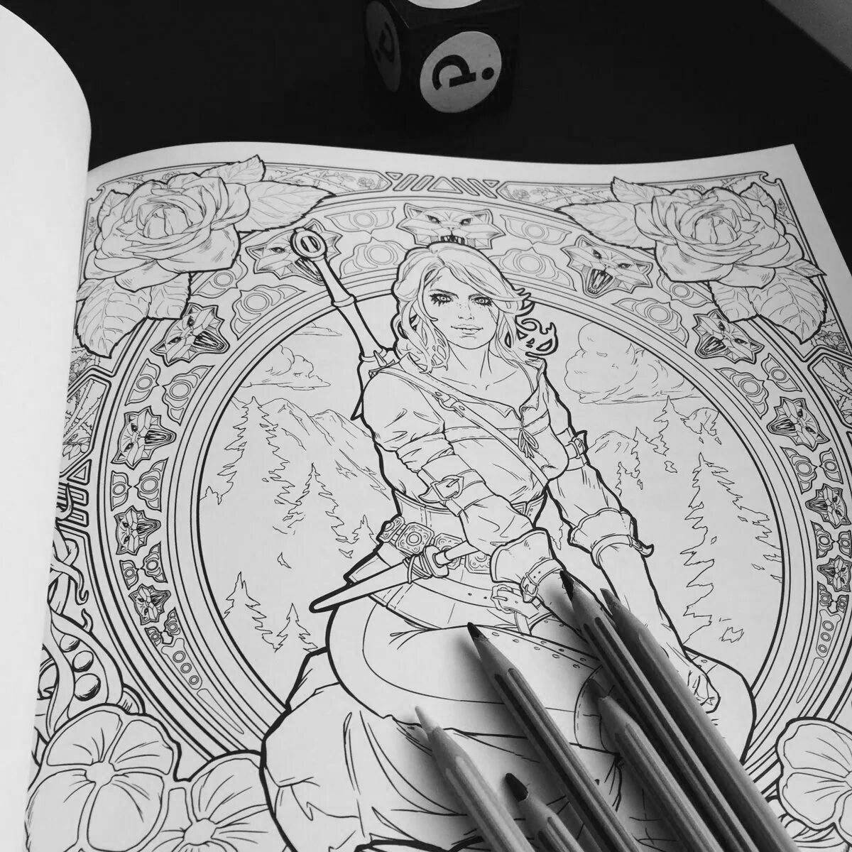 Блестящая раскраска «ведьмак» по номерам