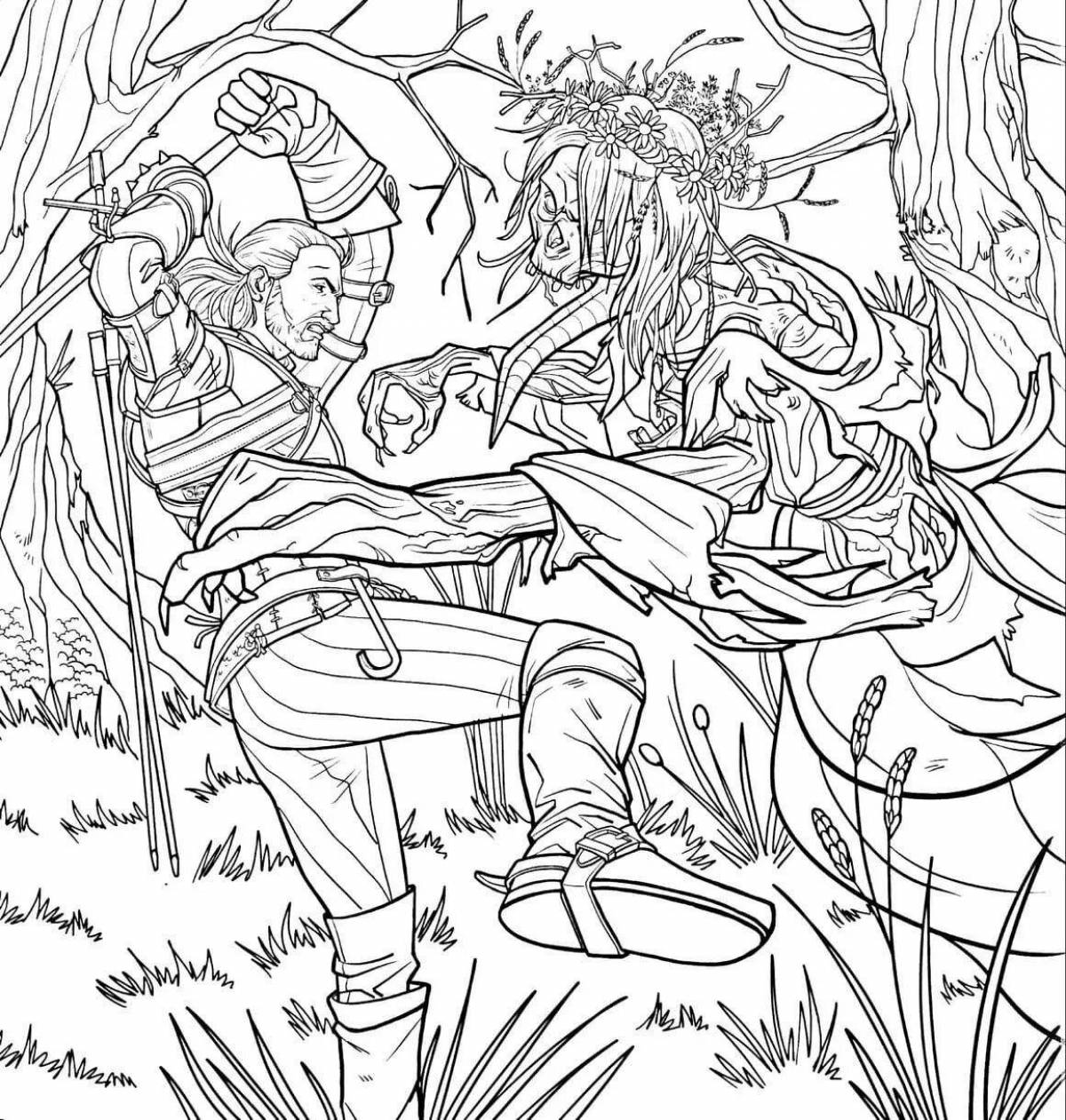 Великолепная раскраска ведьмак по номерам