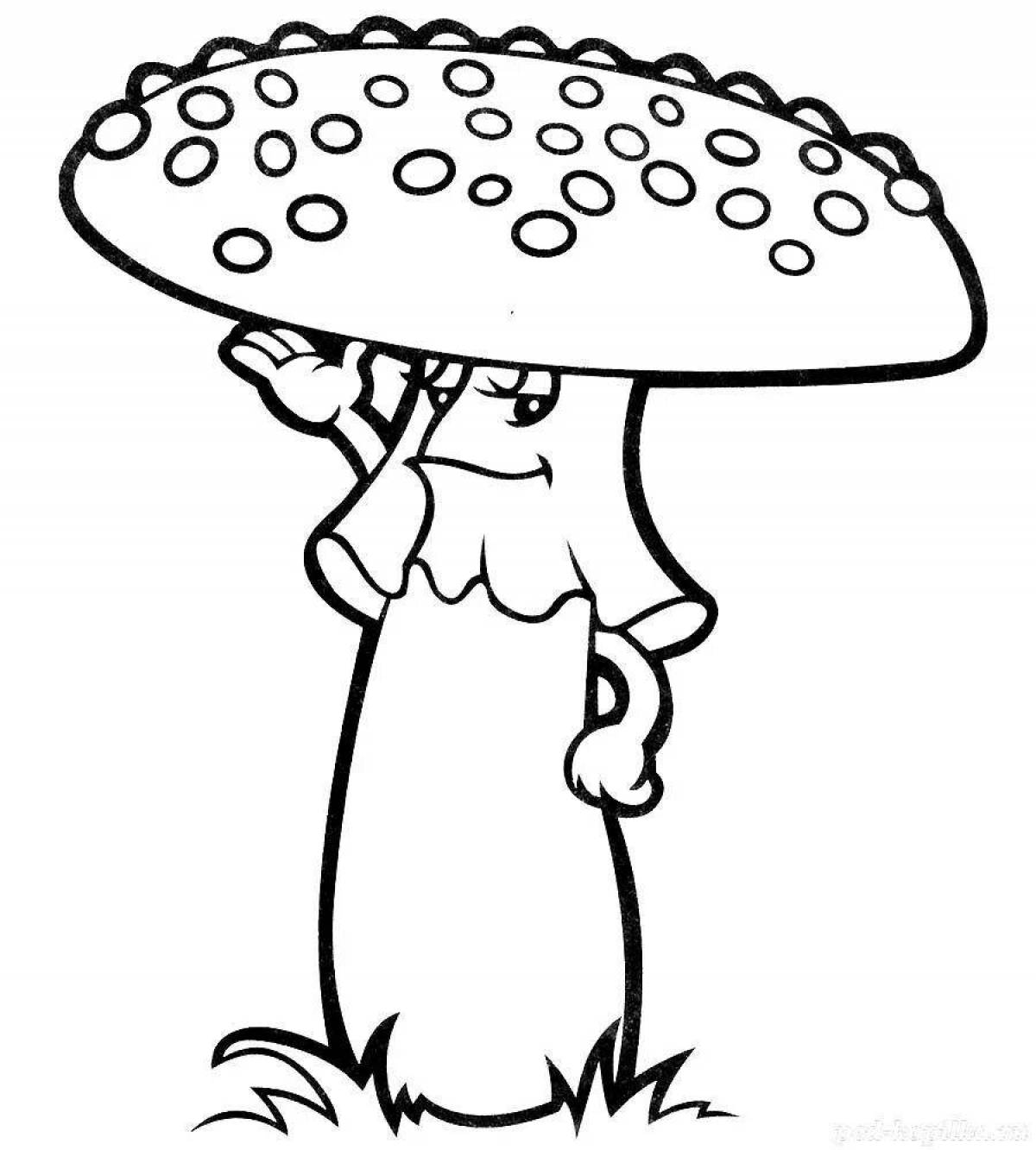 Adorable mushroom fly agaric coloring page
