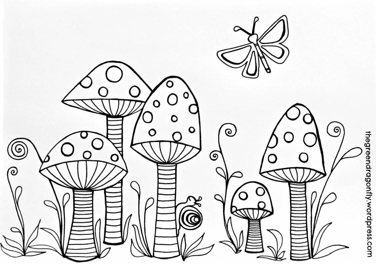 Delightful drawing of a fly agaric mushroom