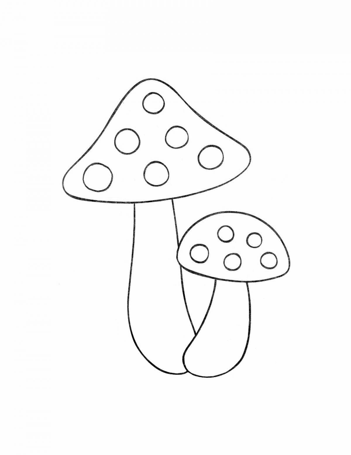 Drawing of a glowing mushroom fly agaric