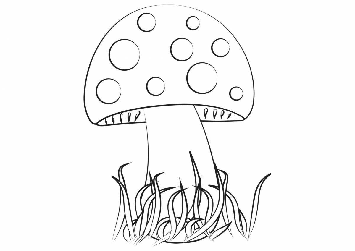 Amanita radiant mushroom coloring page