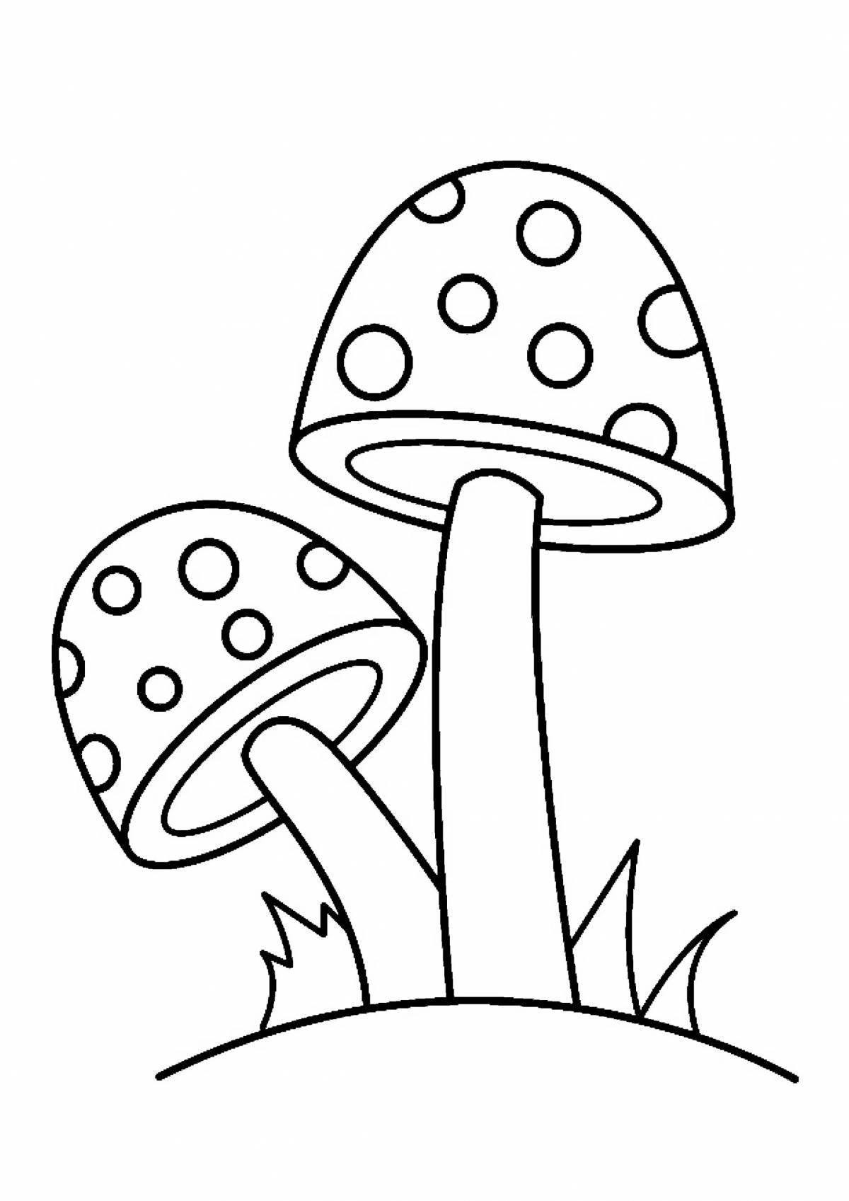 Coloring page cute mushroom fly agaric