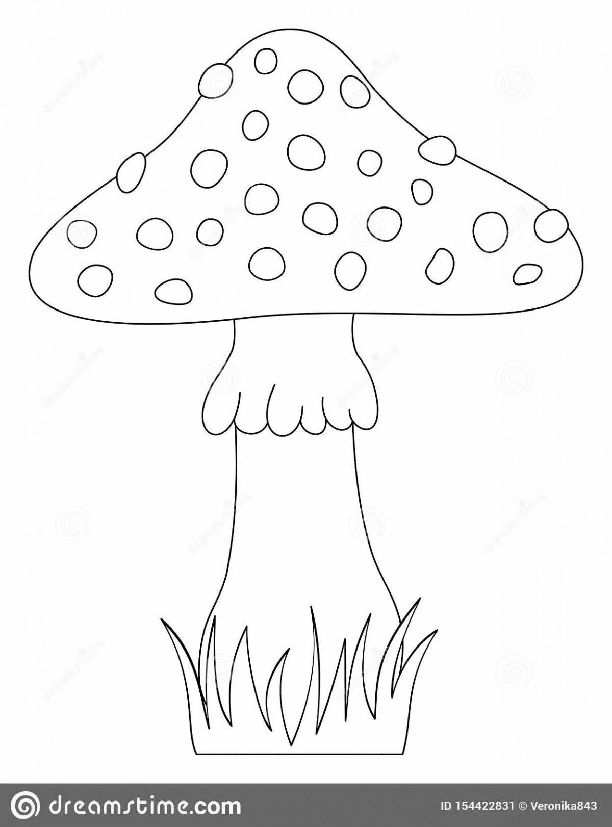 Attractive fly agaric mushroom drawing