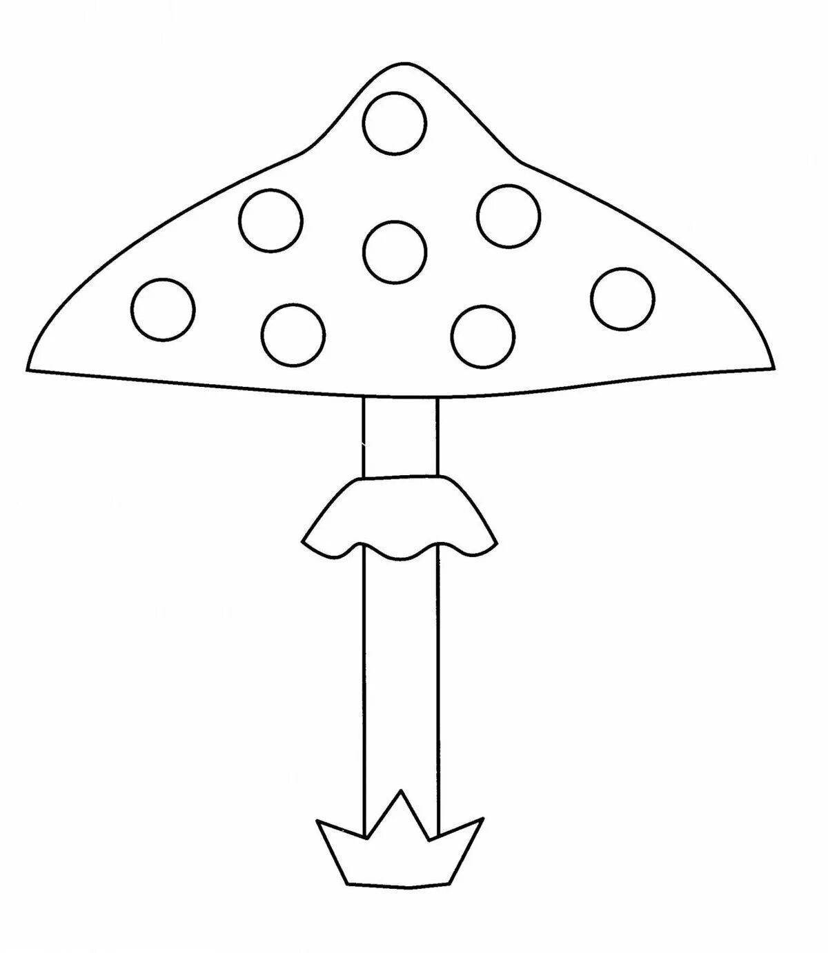 Раскраска забавный грибной мухомор