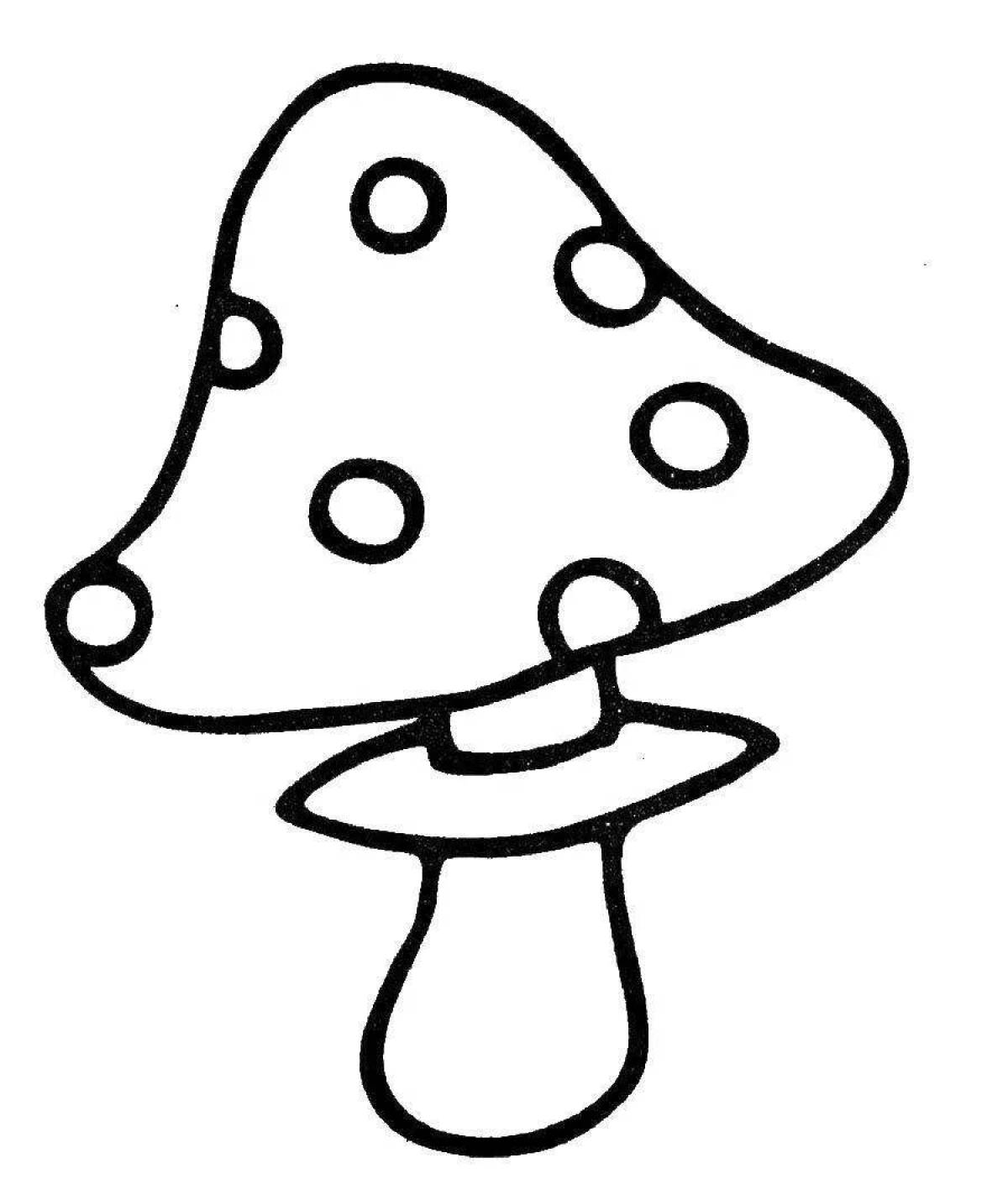 Beautiful drawing of mushroom fly agaric