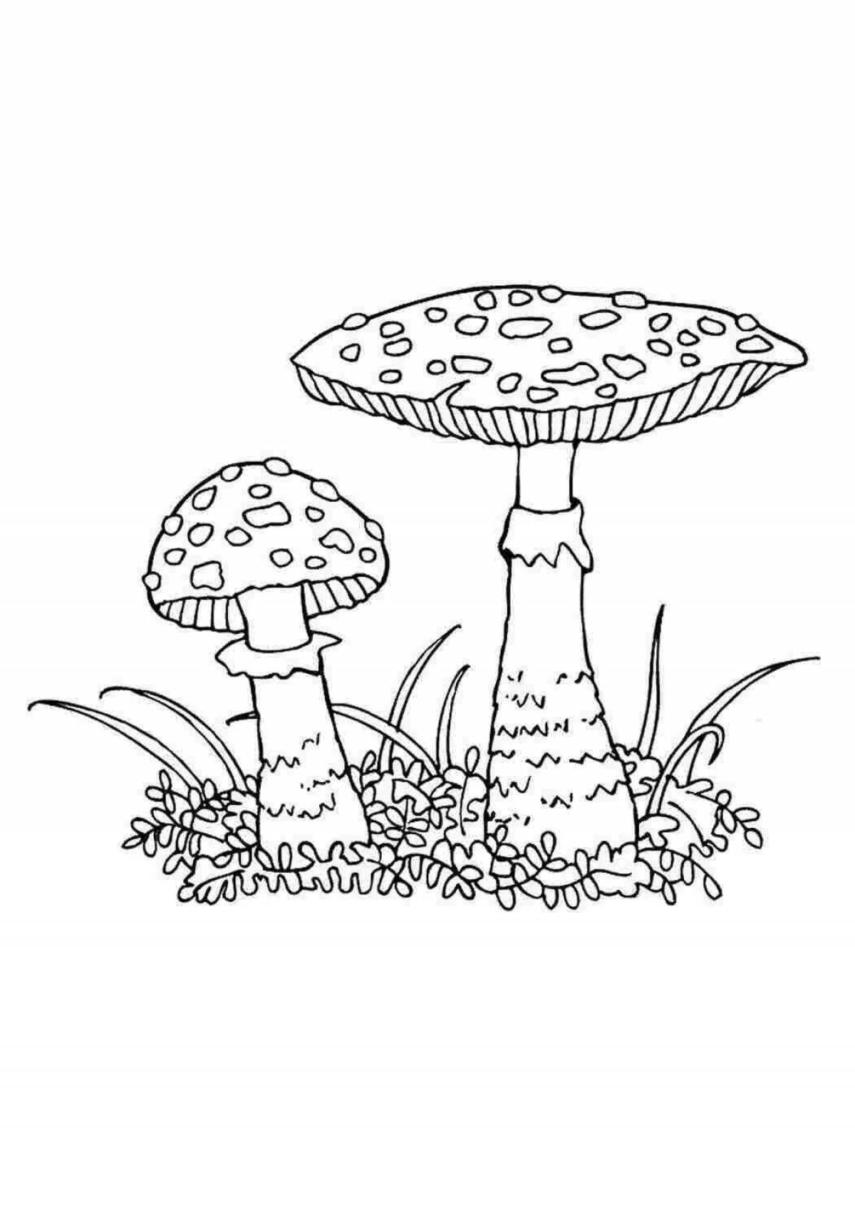 Violent drawing of a fly agaric mushroom