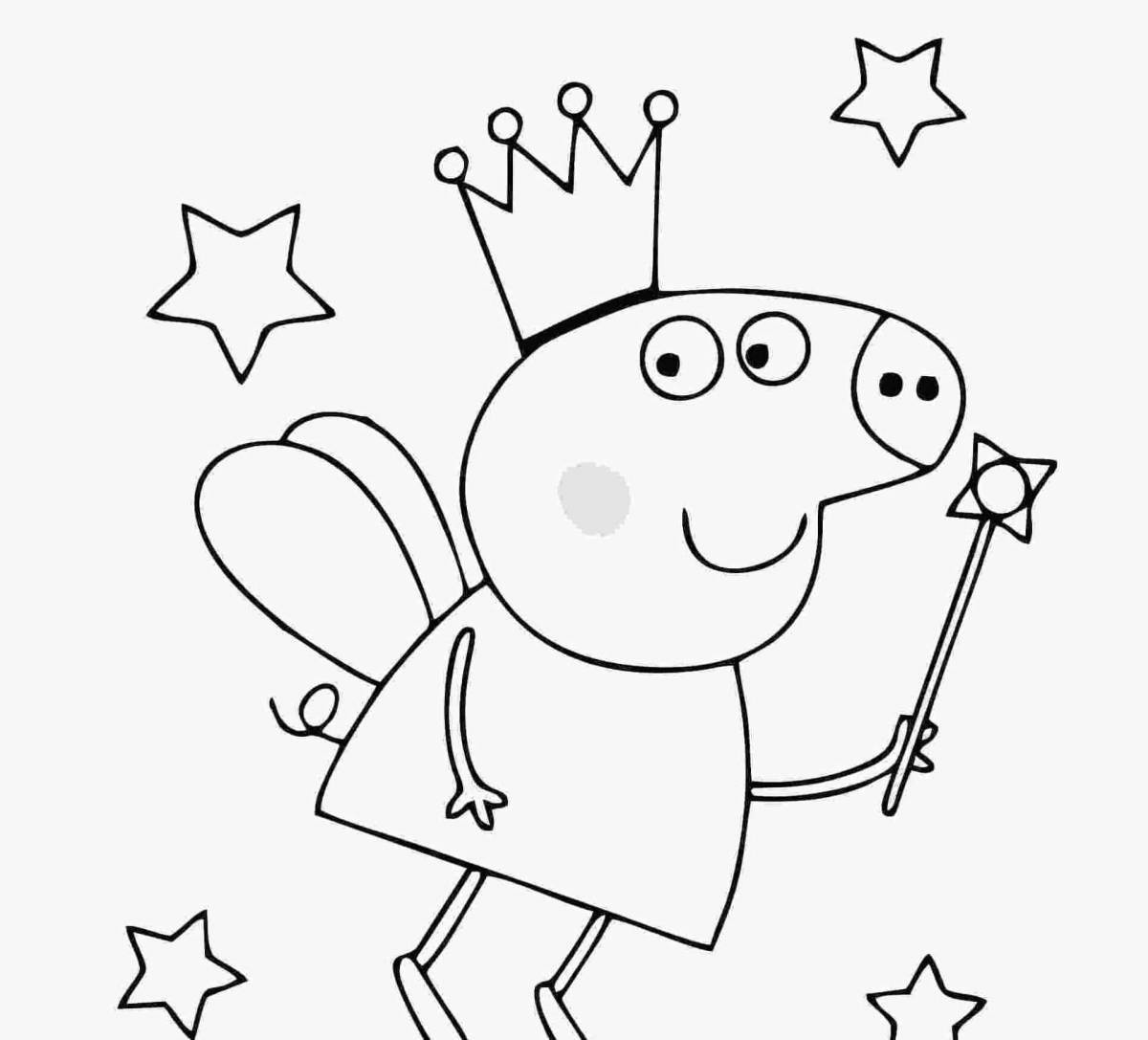 Peppa Pig fairy coloring page