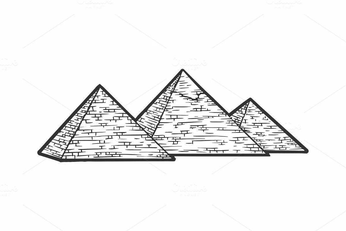 Впечатляющая раскраска каштановая египетская пирамида