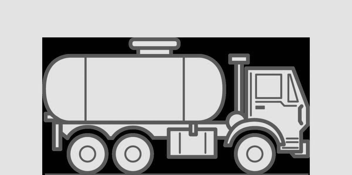 Coloring page happy water truck for kids