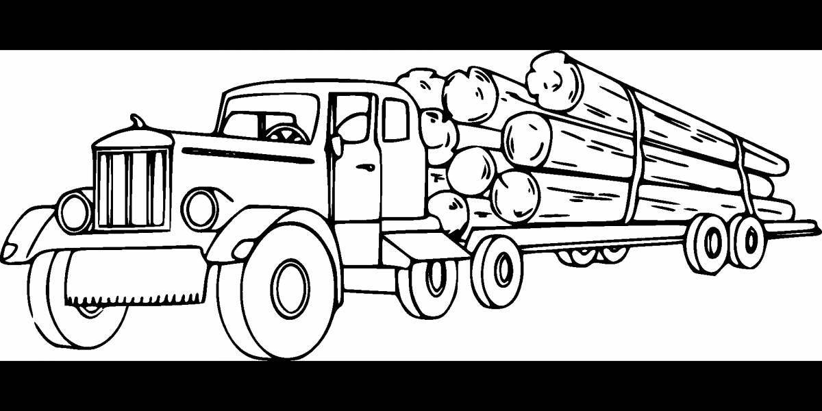 Fun coloring water truck for kids
