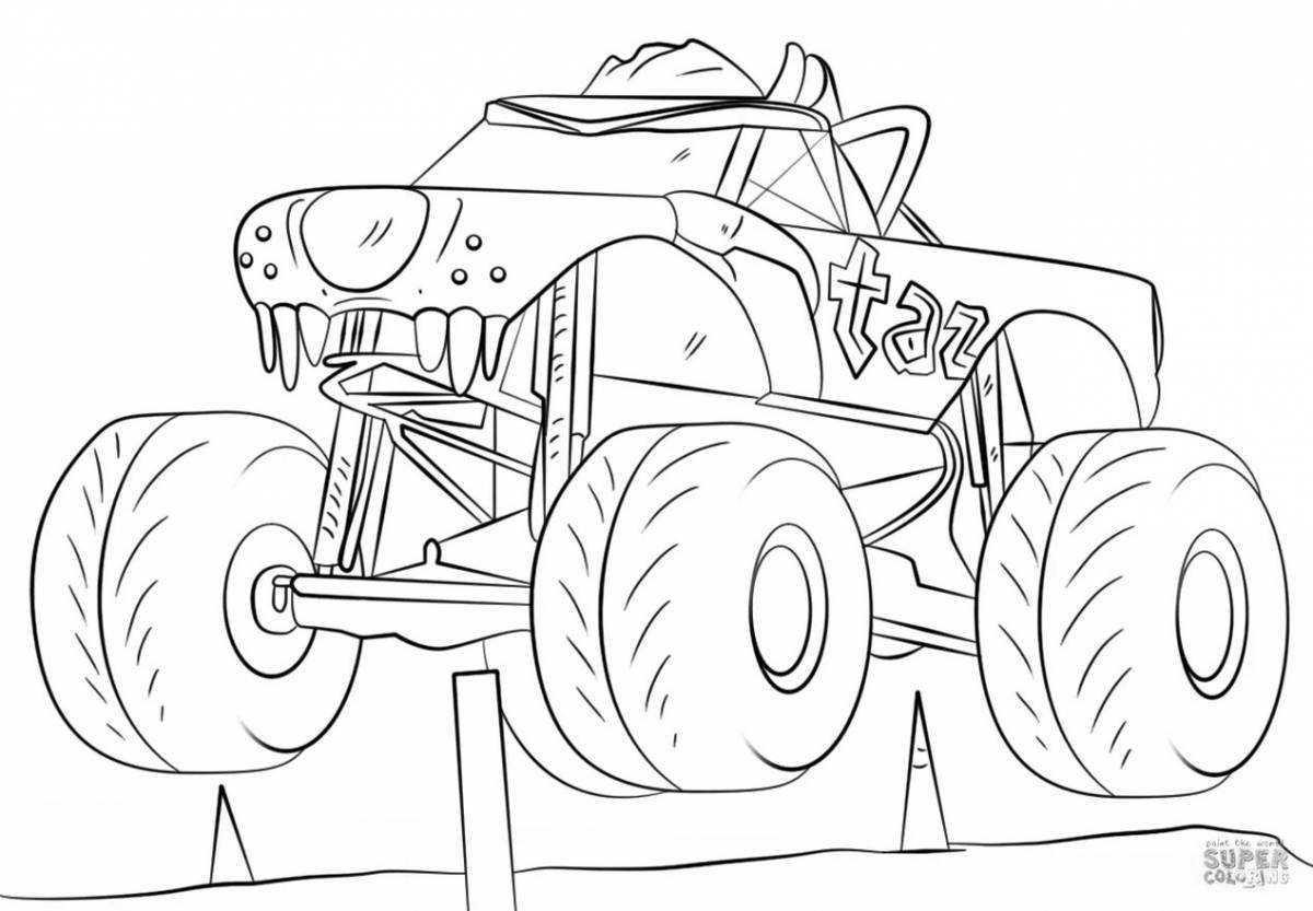 Coloring funny monster jam