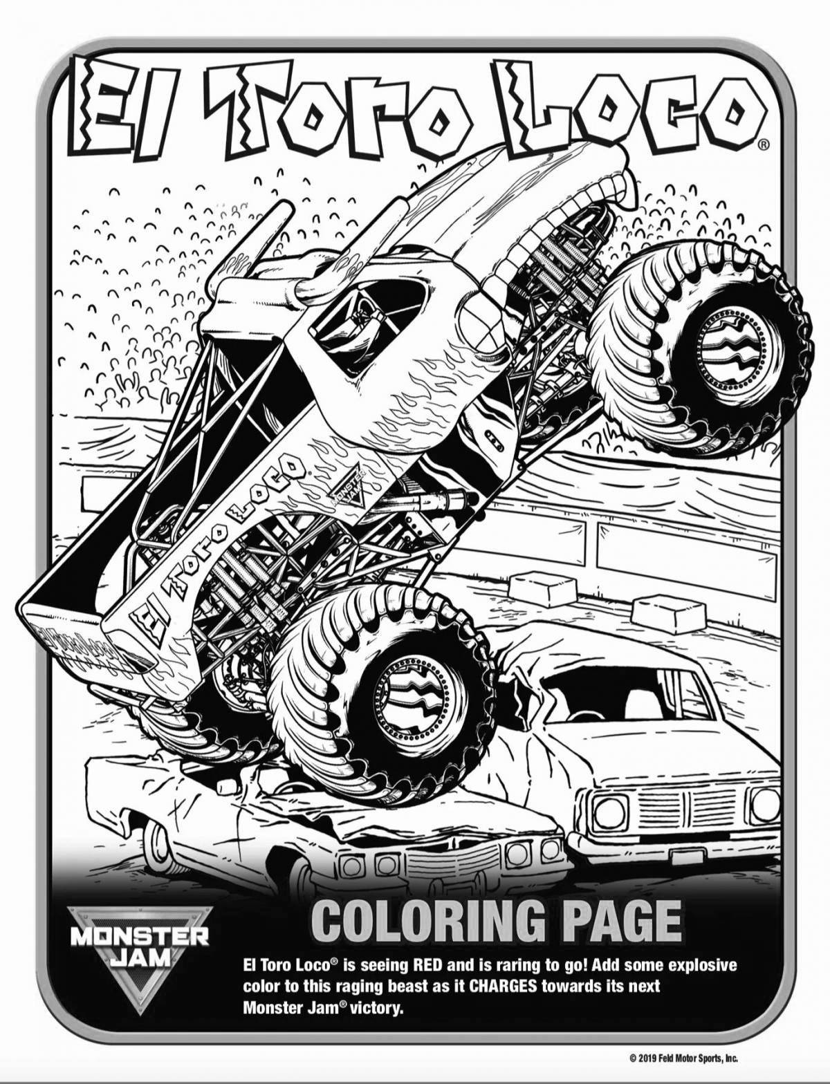 Gorgeous Monster Jam coloring page