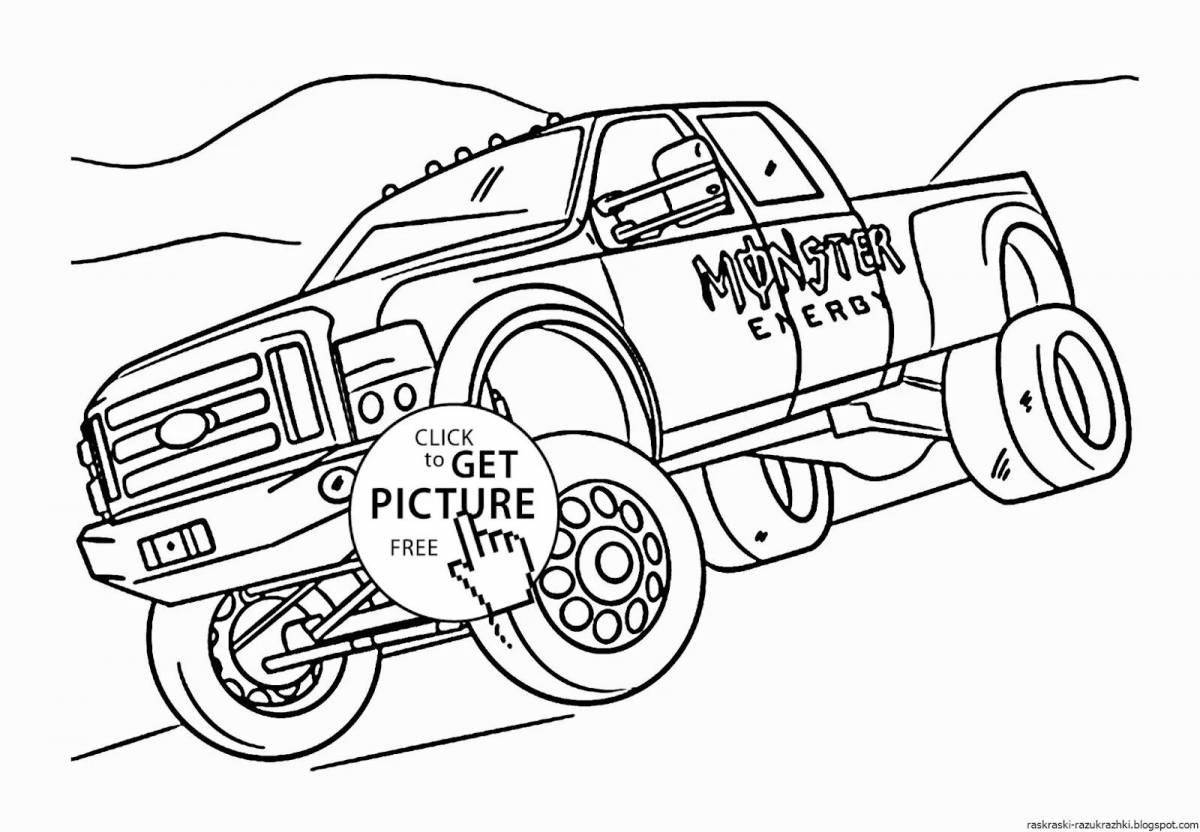 Adorable monster jam coloring page