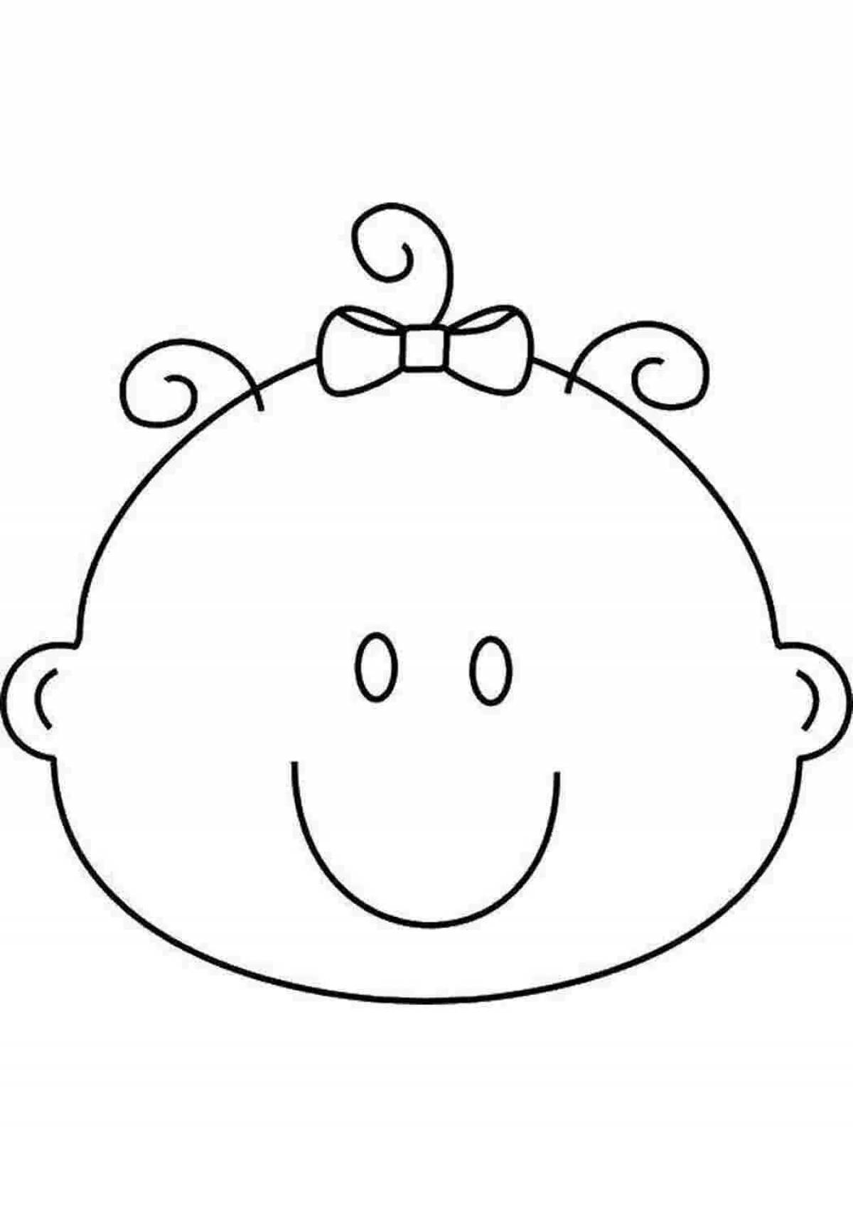 Joyful baby face coloring book for kids
