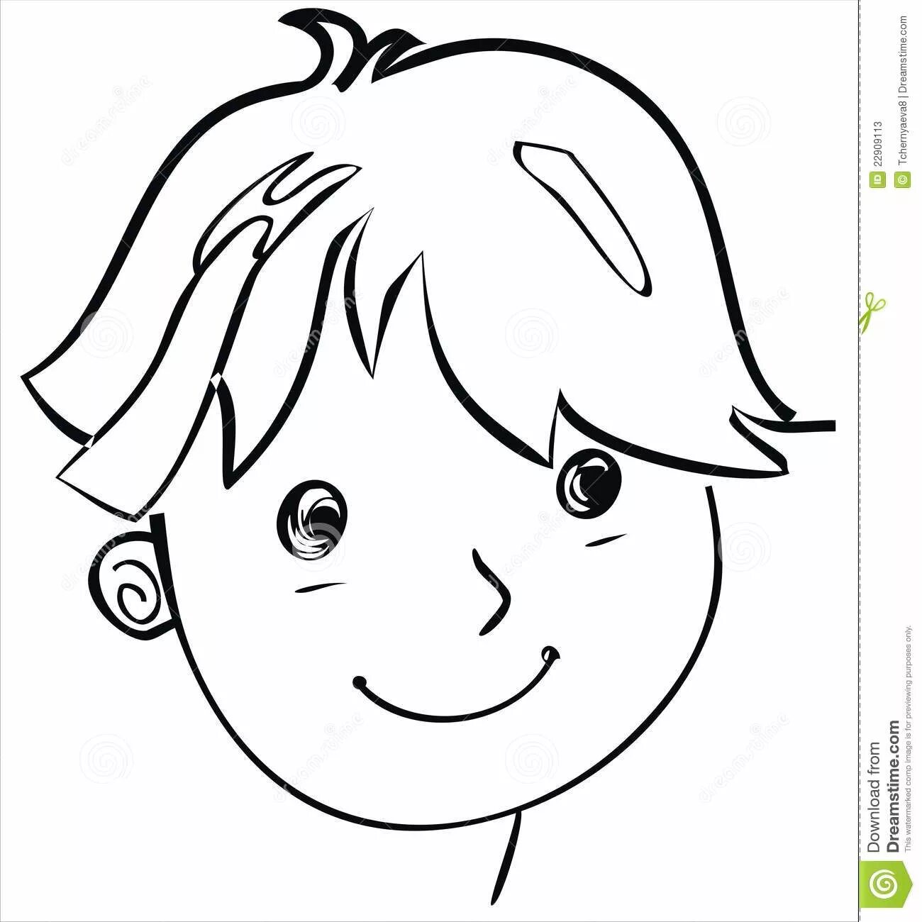 Funny baby face coloring for kids