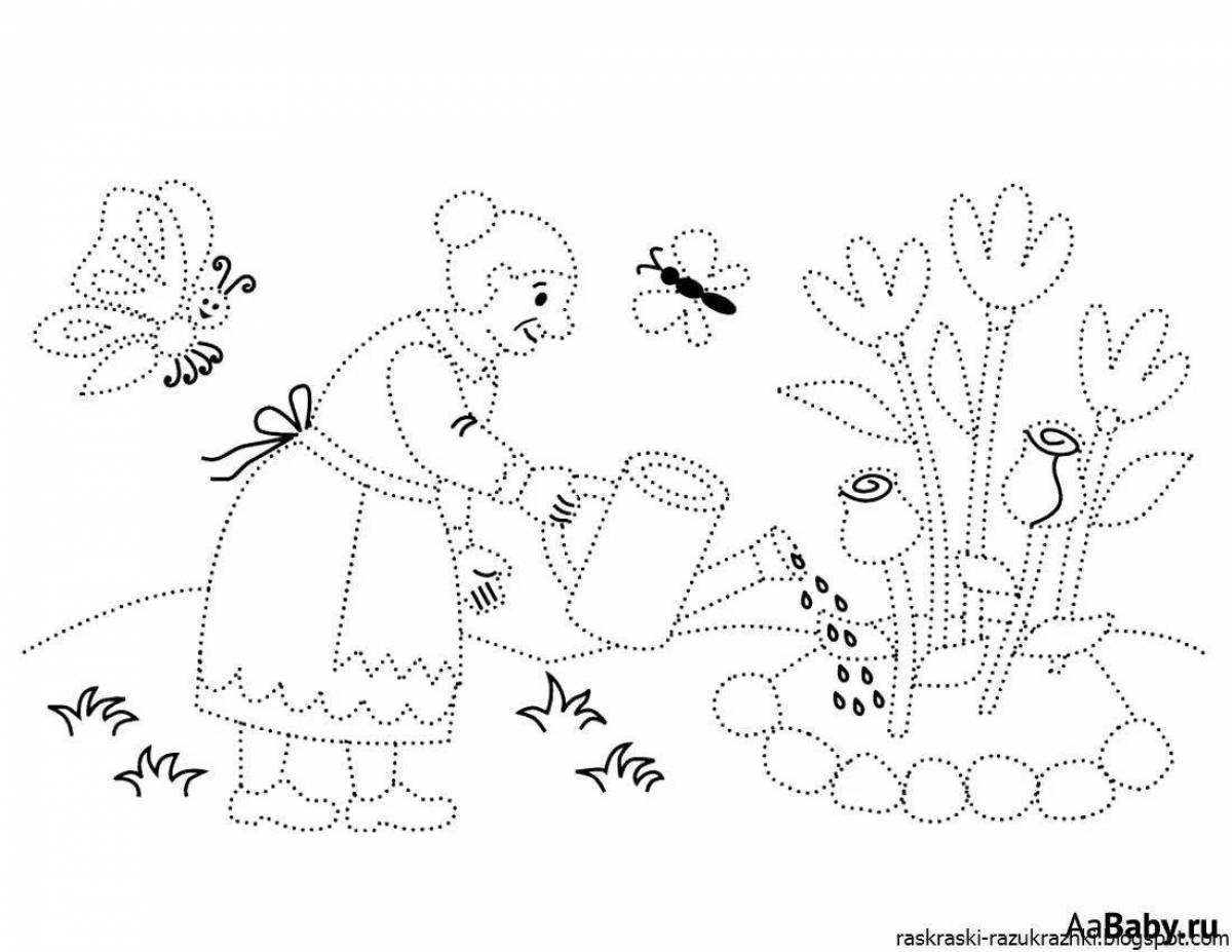 Entertaining coloring by points 5 years