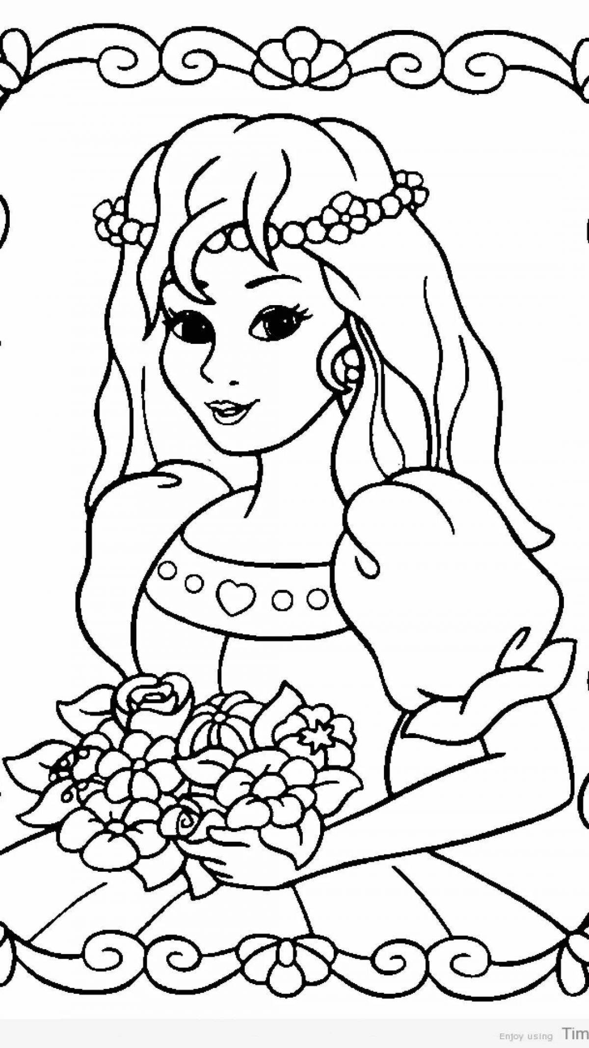 Wonderful coloring for girls lovely princesses