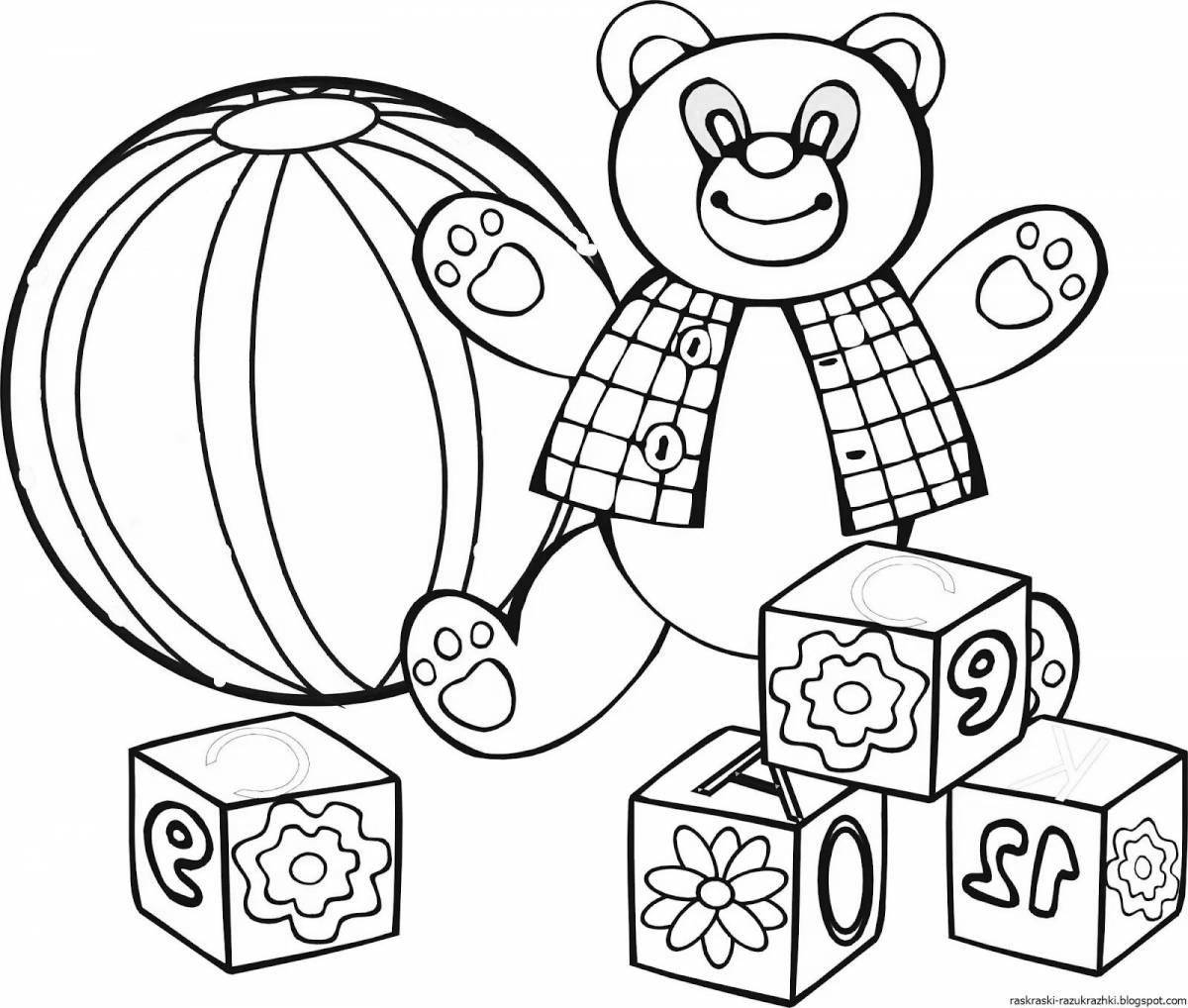 Radiant coloring page toys