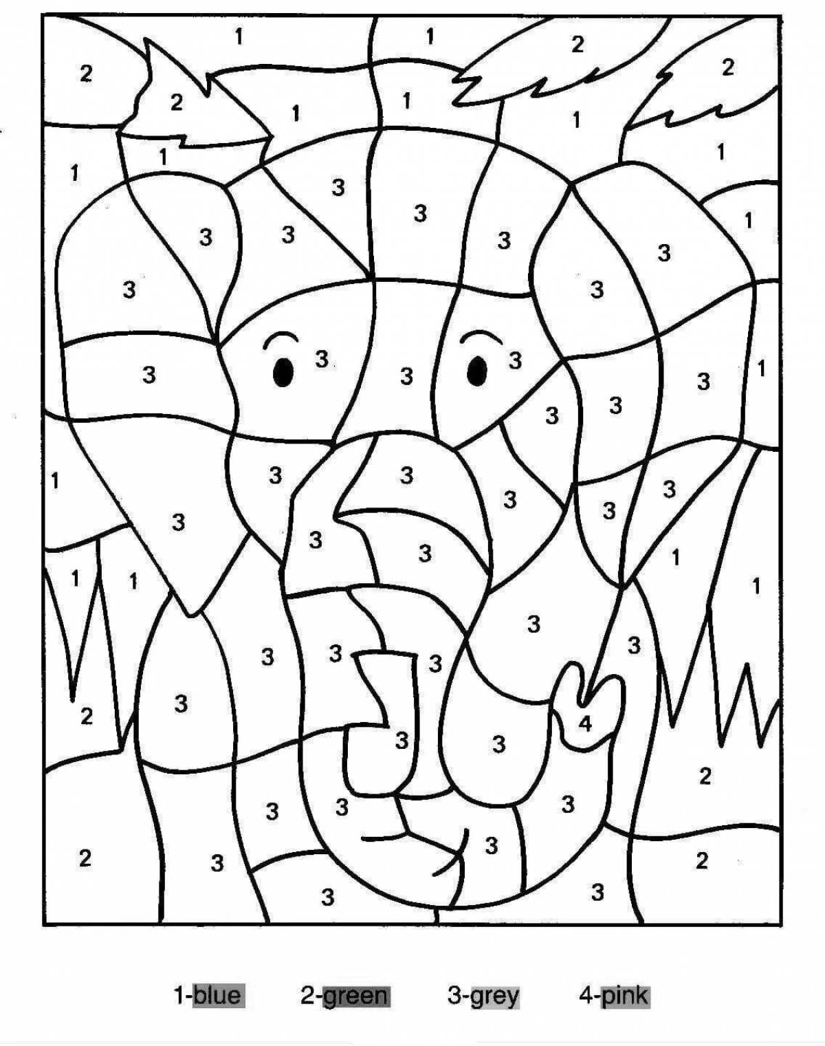Игривая раскраска по квадратам с цифрами