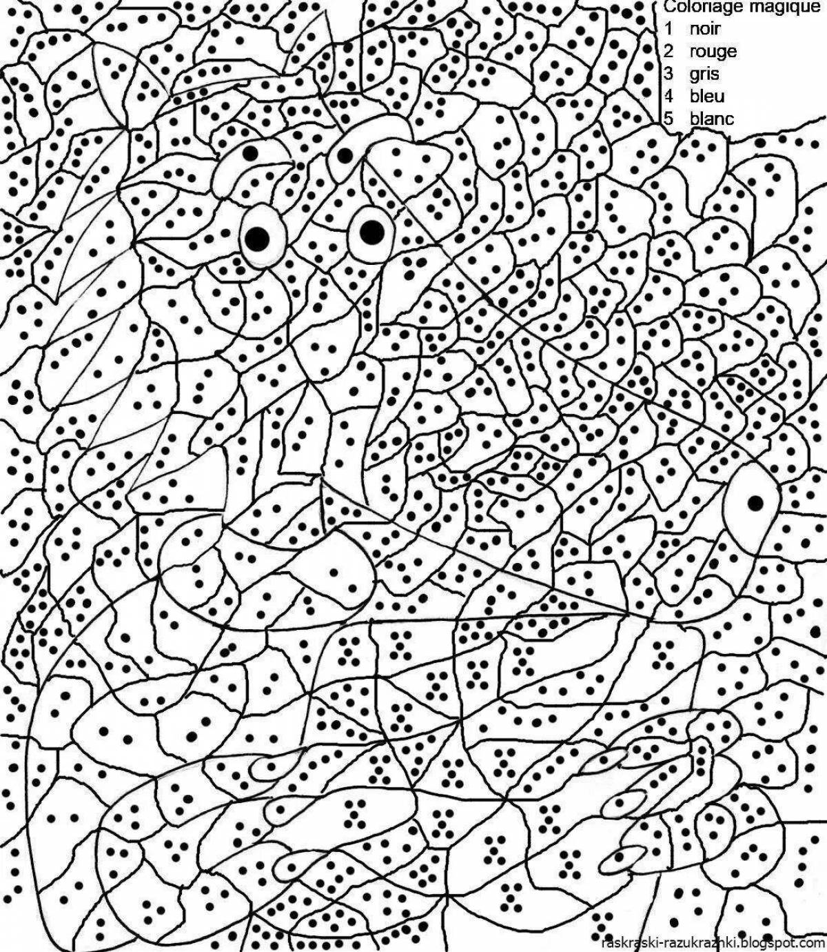 Intriguing coloring by squares with numbers