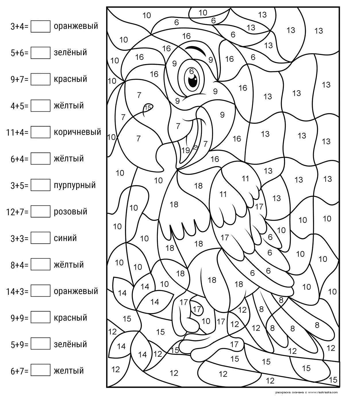 Charming coloring by squares with numbers