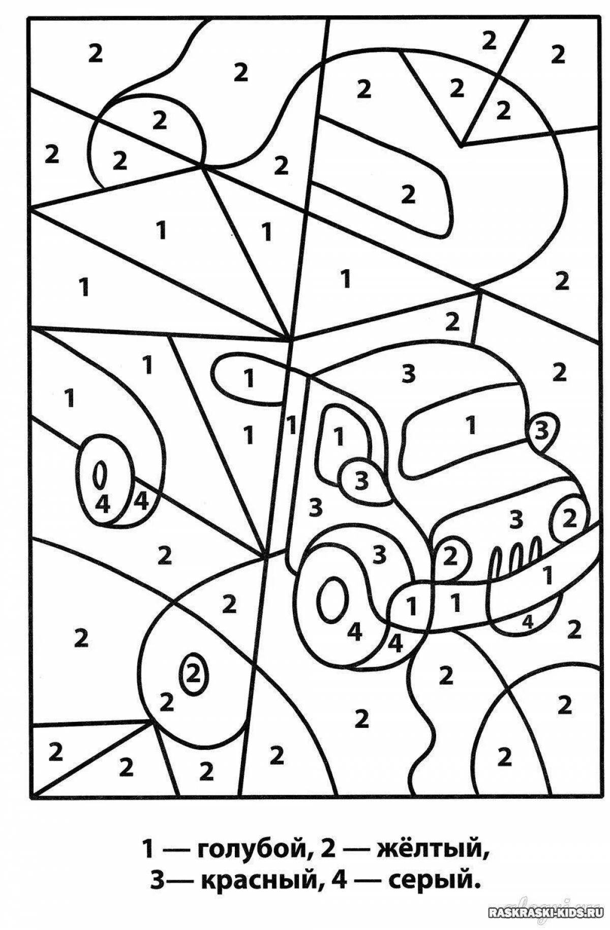 Fun coloring for grade 2 by numbers