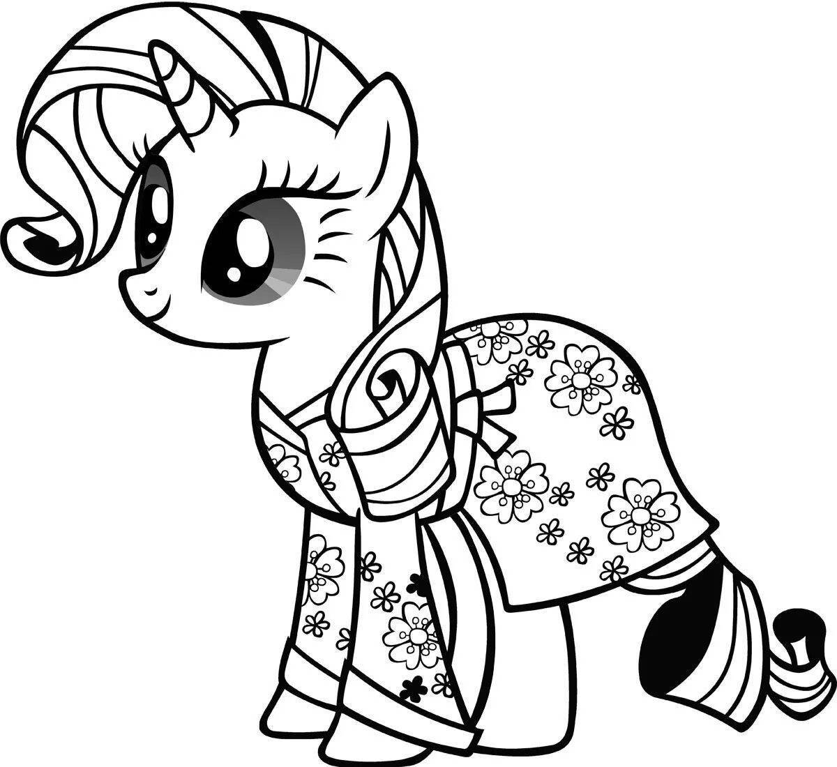 Fine coloring for girls cute pony