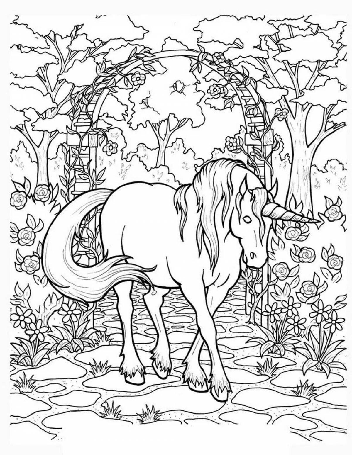Joyful coloring for girls animal unicorn