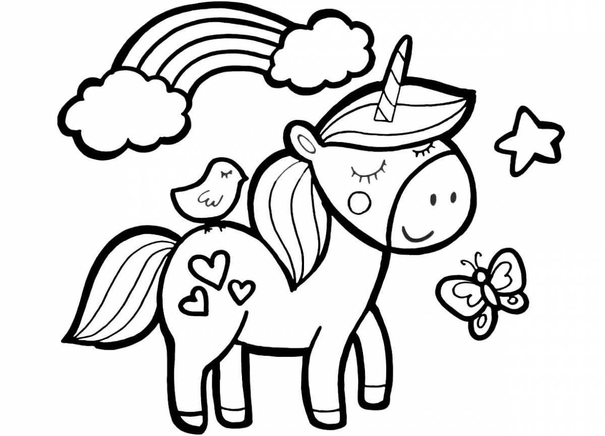 Unicorn animal coloring book for girls