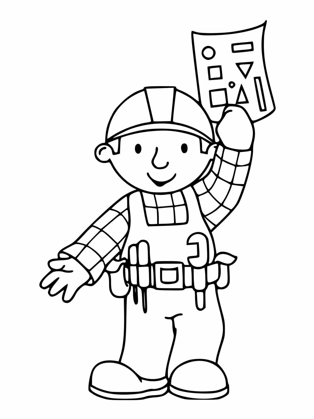 Attractive occupational safety coloring page