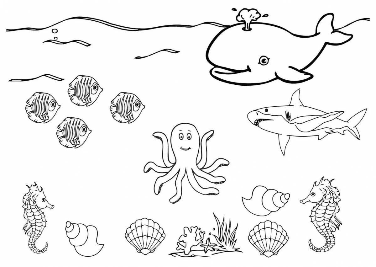 Сказочные раскраски животные морей и океанов