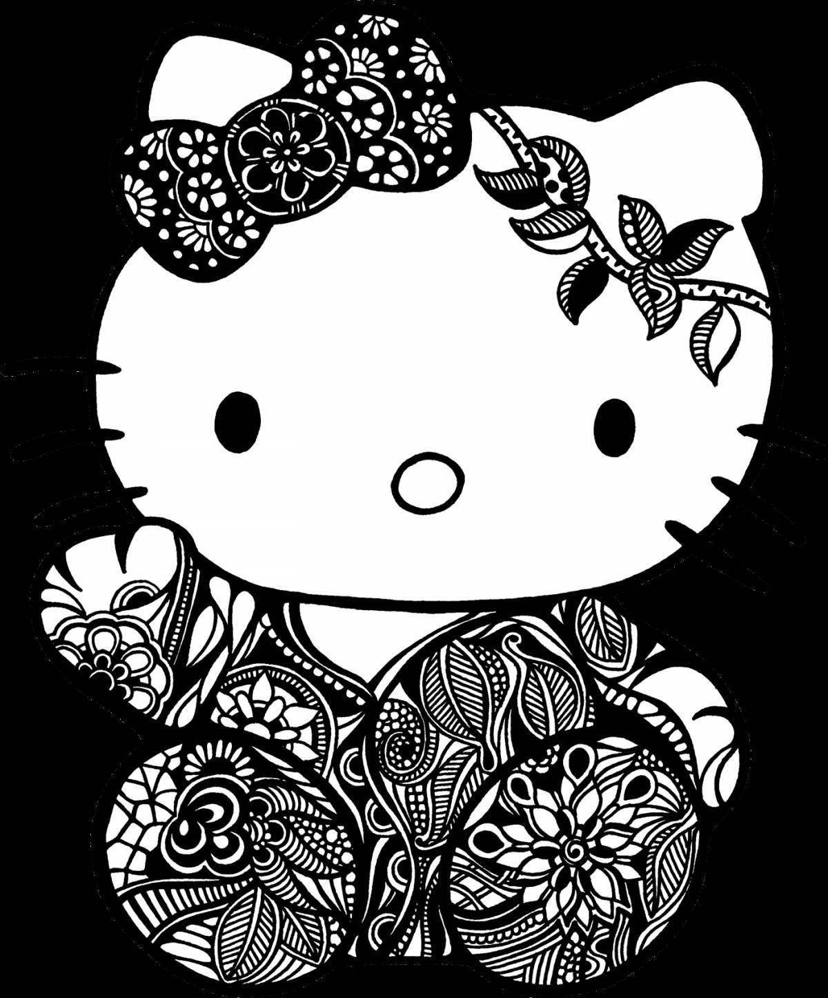 Coloring hello kitty aesthetic