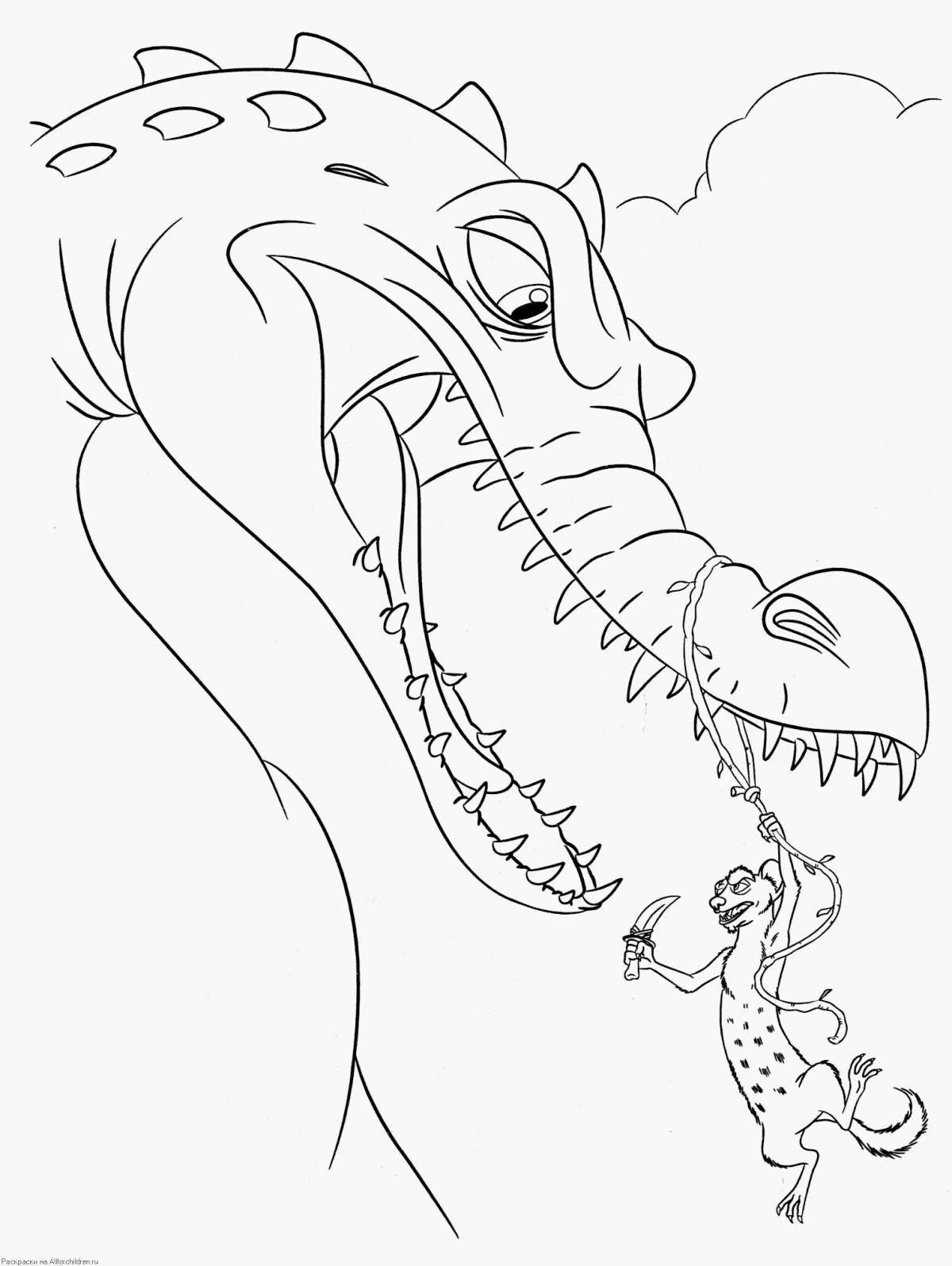 Colourful ice age dinosaur coloring book