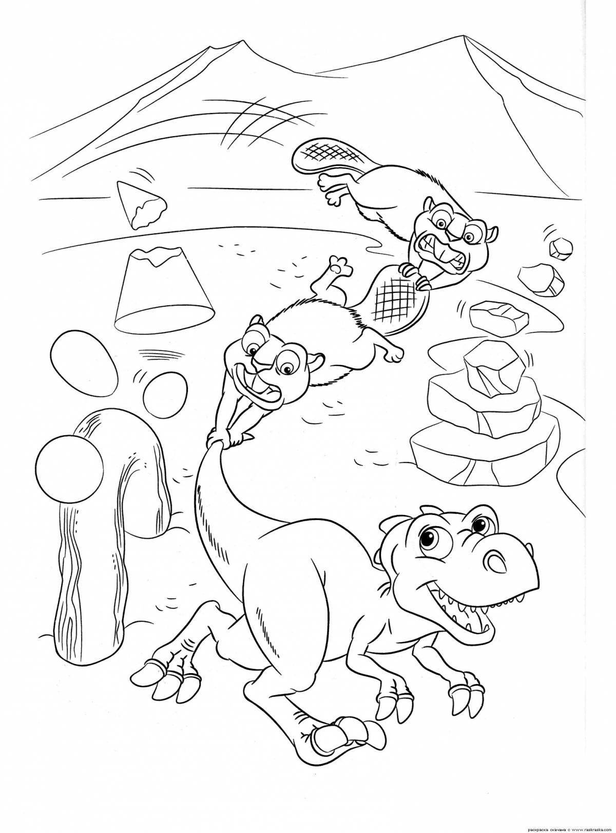 Fantastic coloring book ice age dinosaurs