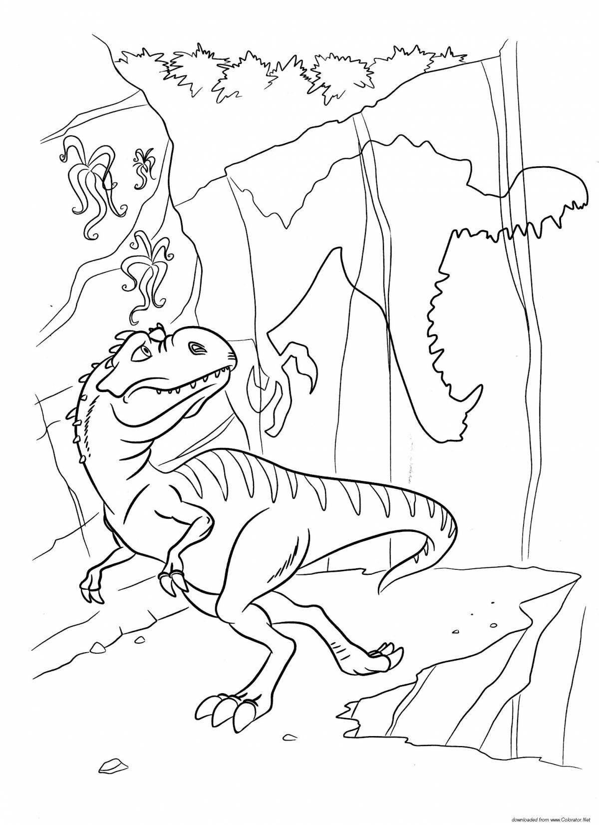 Awesome Ice Age Dinosaur Time Coloring Page