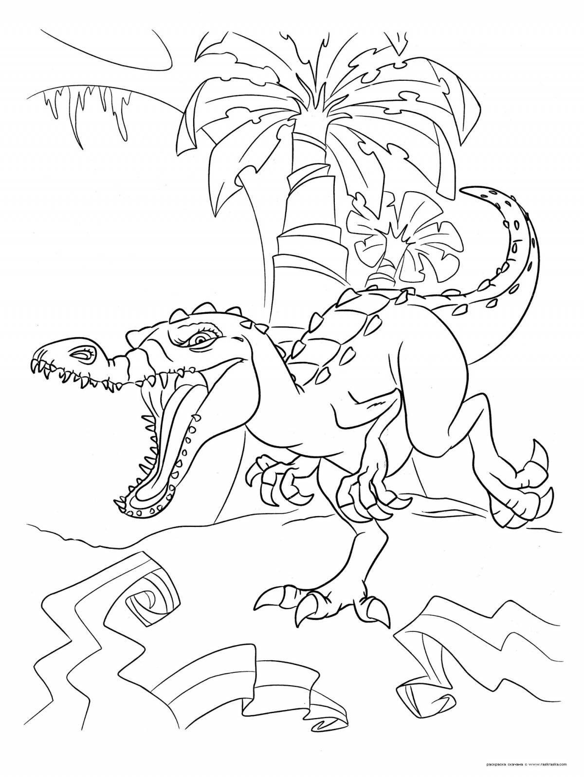 Dazzling ice age dinosaur coloring book