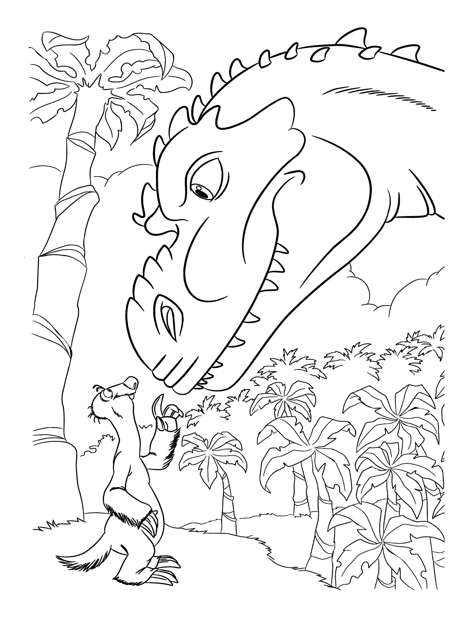 Intriguing coloring book ice age dinosaurs