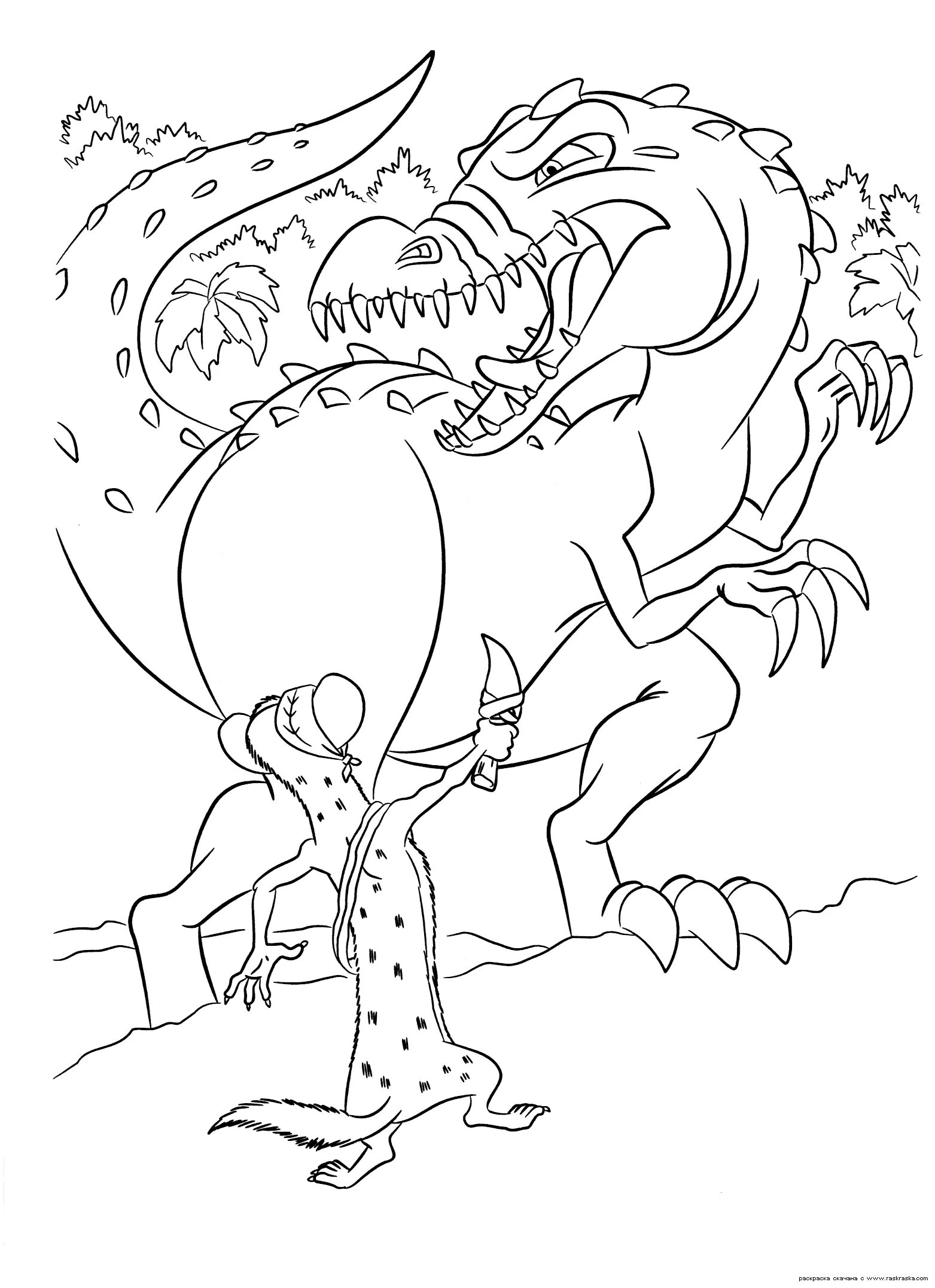 Unique Ice Age Dinosaur Time coloring page