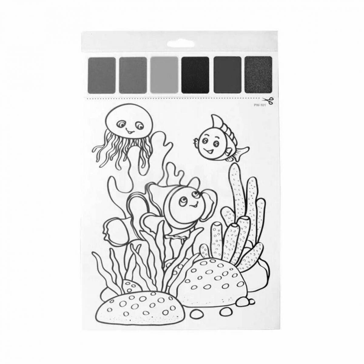 Sparkling watercolor children's coloring book