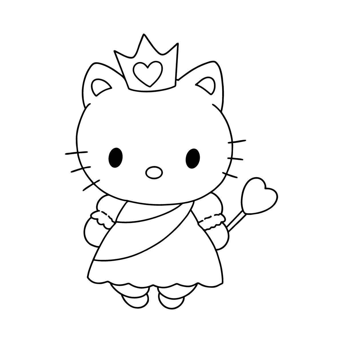 Adorable little hello kitty kuromi coloring page
