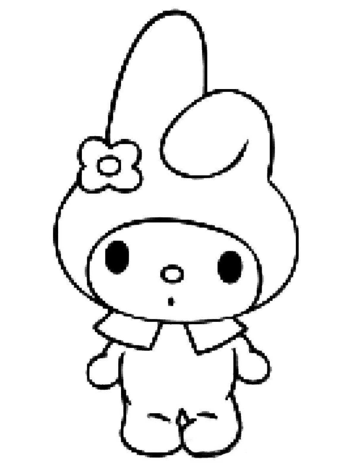 Радостная маленькая hello kitty kuromi coloring page