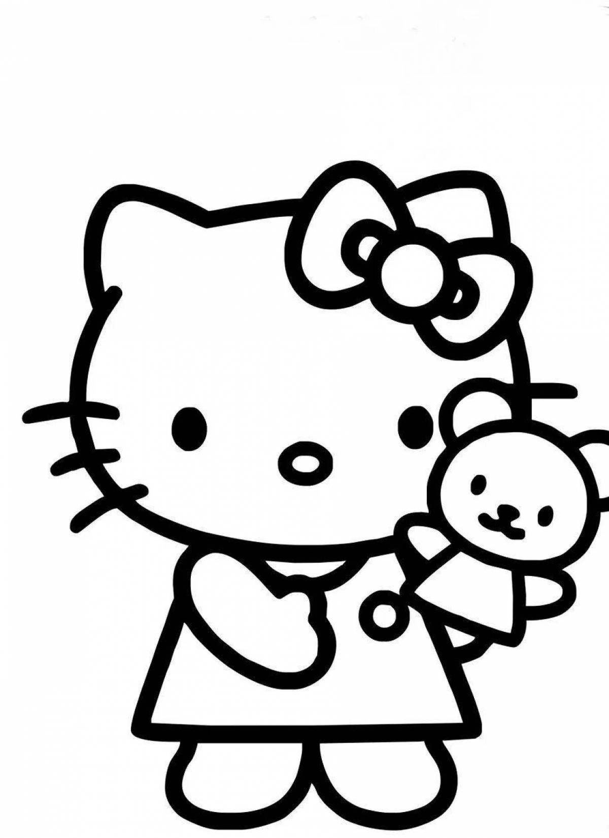 Pretty little hello kitty kuromi coloring page