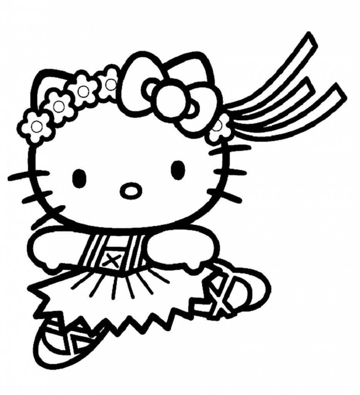 Яркая маленькая hello kitty kuromi coloring page