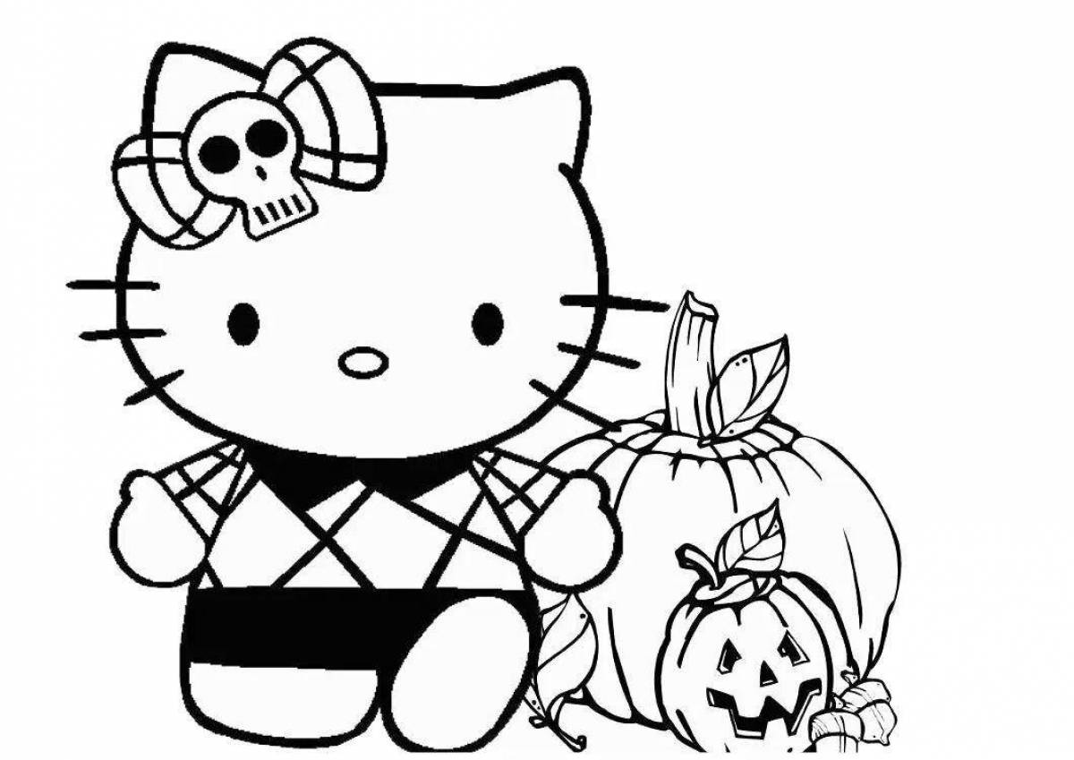 Славная маленькая hello kitty kuromi coloring page