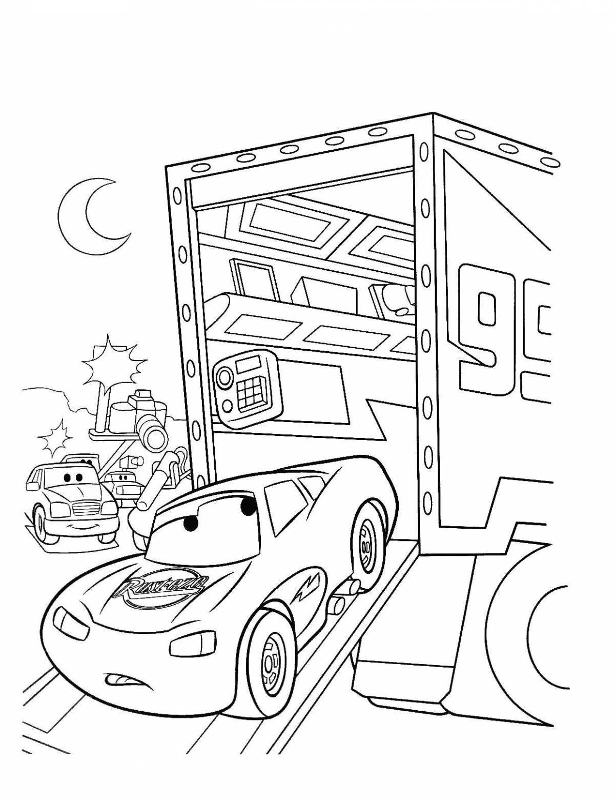 Exciting parking coloring page