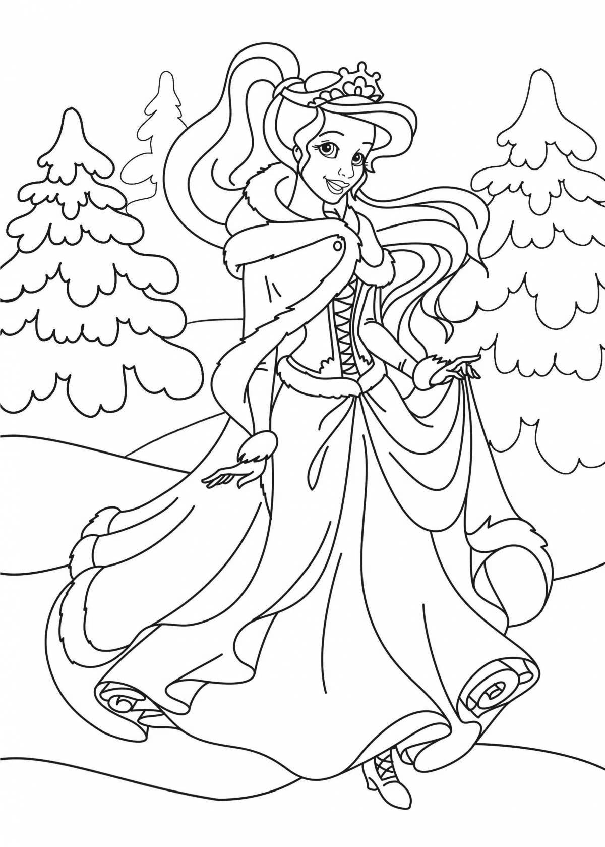 Princess glitter coloring pages new